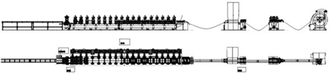 HF35*28 Power Cabinet Column Roll Forming Line