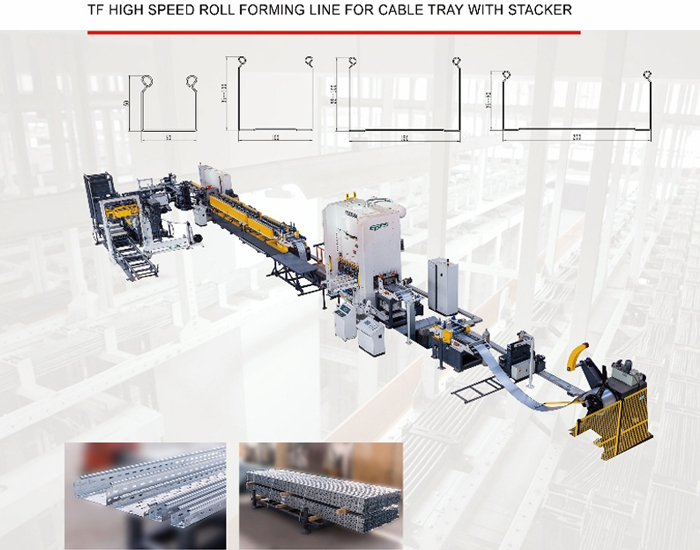 TF50-100-1X cable tray roll forming, palletizing and packaging fully automatic complete set of units